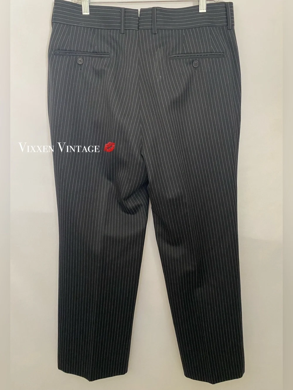 VINTAGE GUCCI ‘PINSTRIPE WOOL MOHAIR SUIT’ IN BLACK